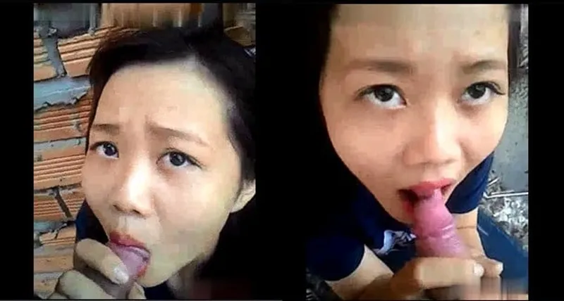 Người yêu mút dương vật ở vườn sau nhà